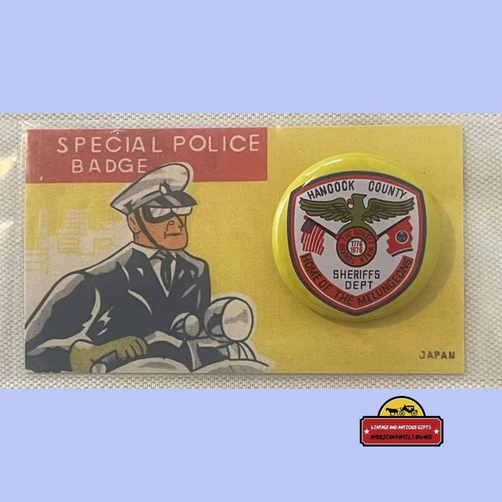 Rare 1950s Hancock County Special Police Badge Tin Treasure