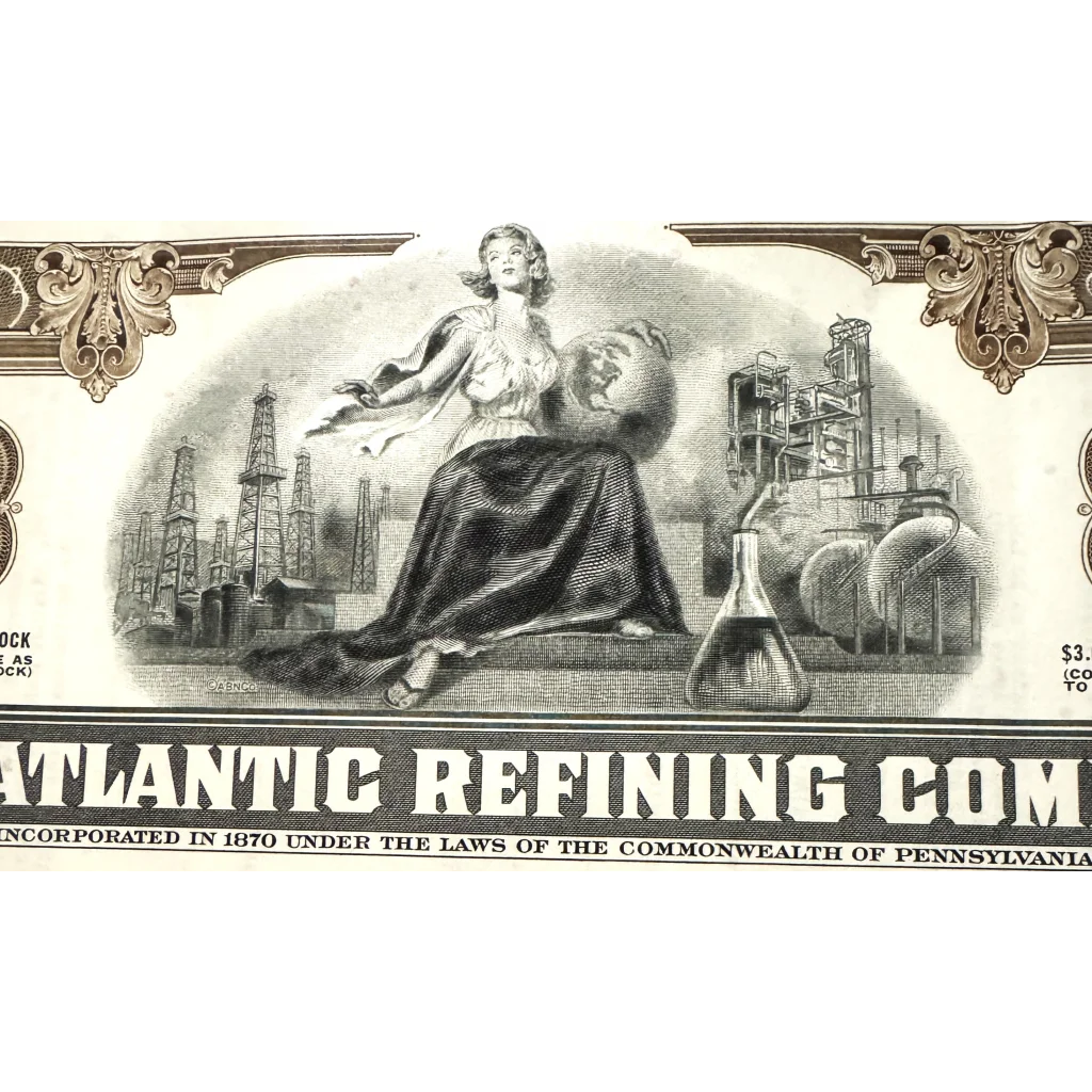 Rare 1960s Atlantic Refining Company Stock Certificate Unveiled