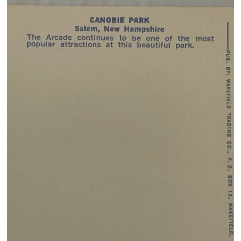Discover Vintage 1960s Canobie Lake Park Postcard from Salem NH
