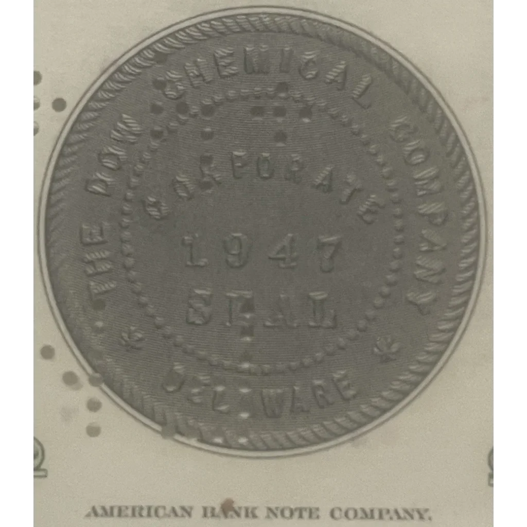 Rare Dow Chemicals Stock Certificate from the 1970s