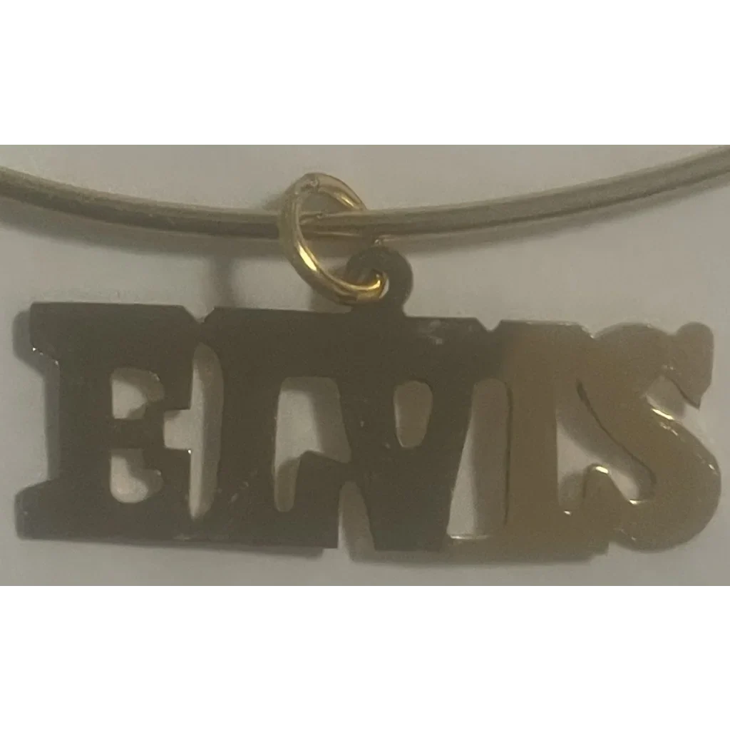 Vintage 1970s Gold Elvis Choker Necklace Rocks the King's Style