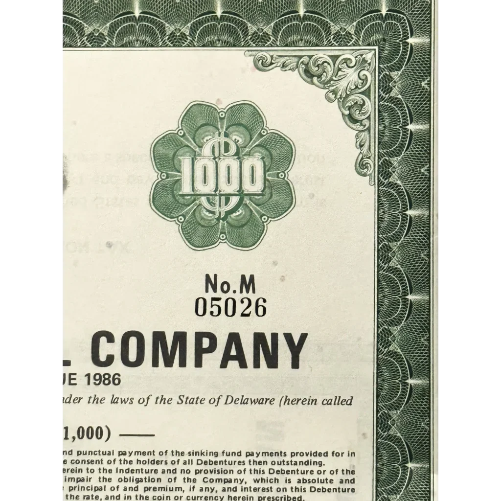 Rare 1971 Transocean Gulf Oil Bond Certificate Collectible