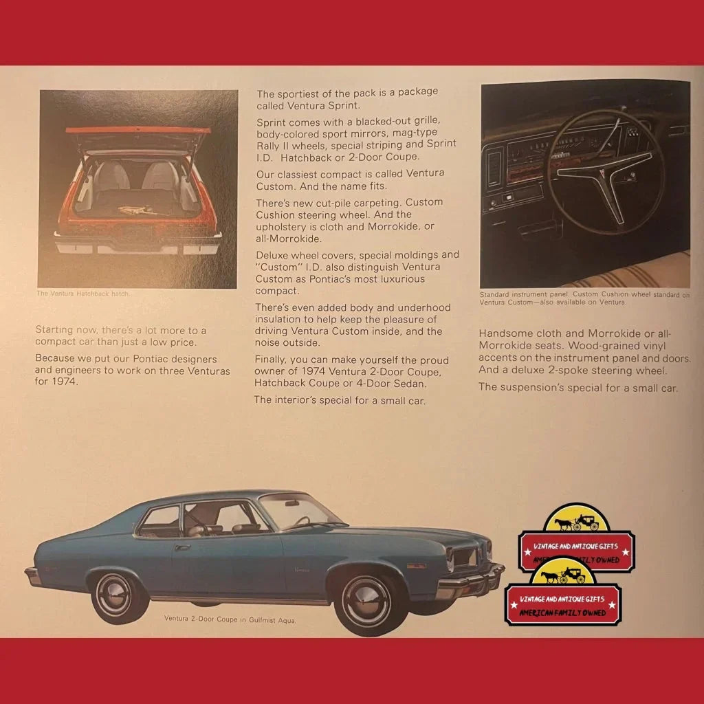 Rare 1974 Pontiac Ventura Dealer Brochure Showcases GTO Legacy