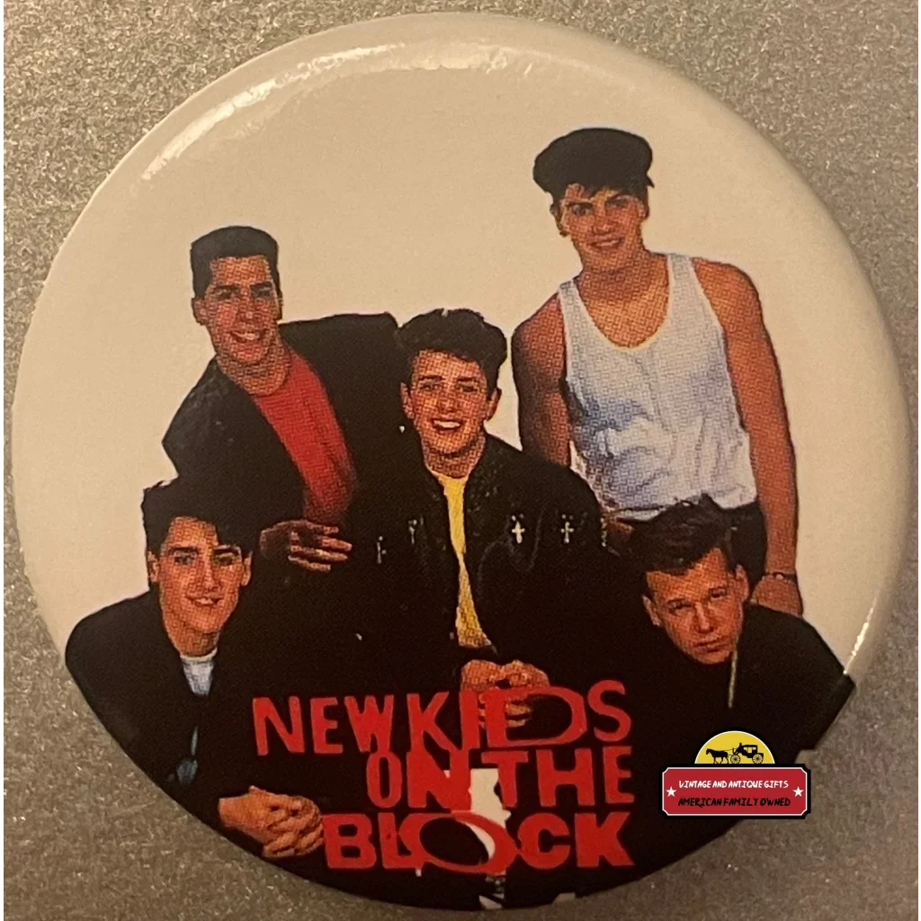 Rare 80s New Kids on the Block Pin Showcases Boy Band Picture