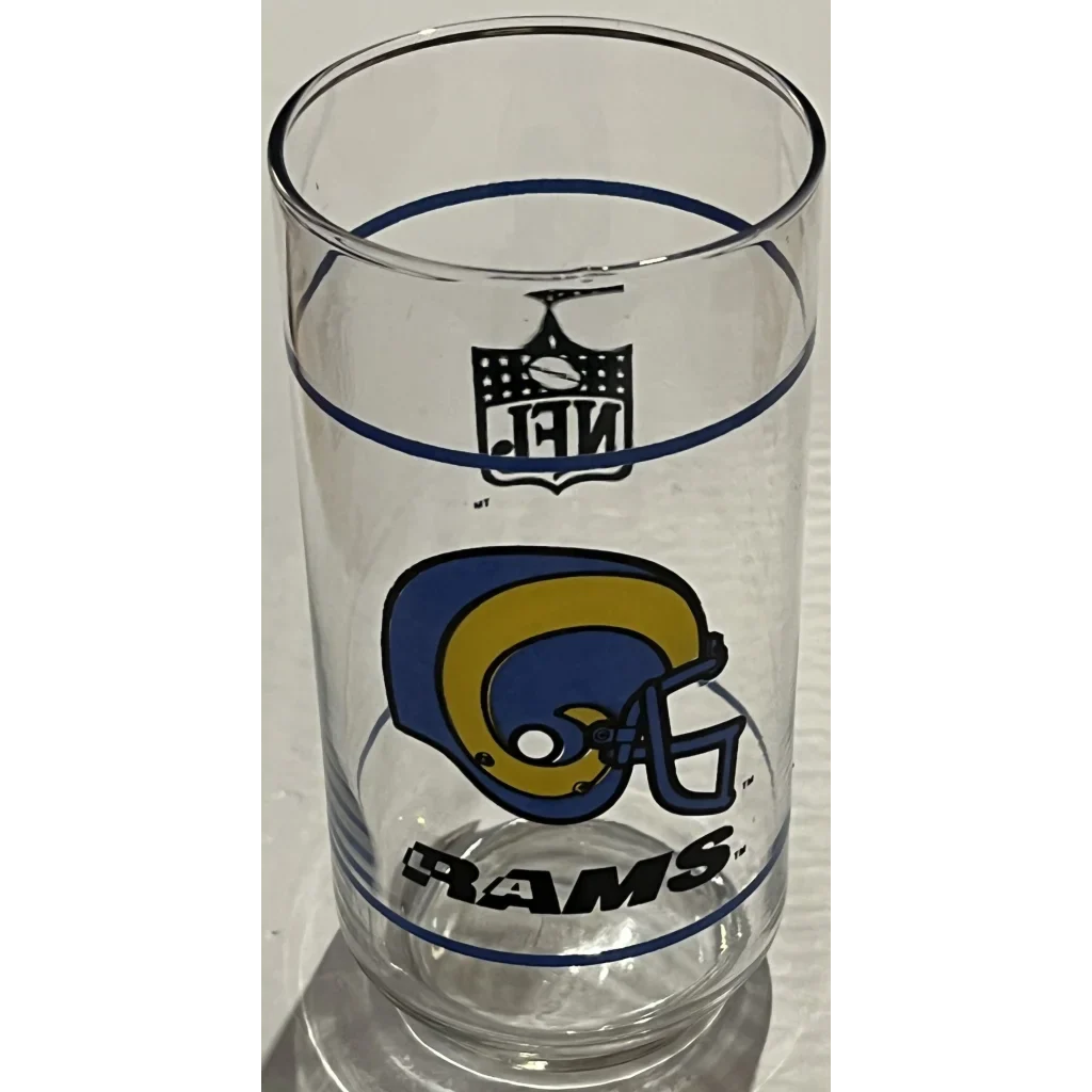 Rare Rams Collectible Glass Vintage 1980s NFL Mobil Set