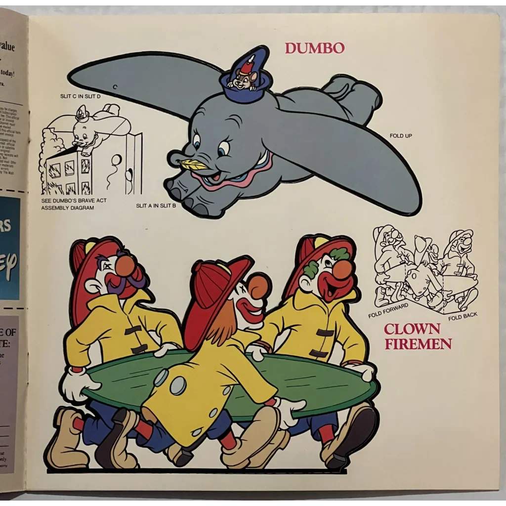 Vintage Walt Disney Dumbo Press Book Antique Gift from 1987