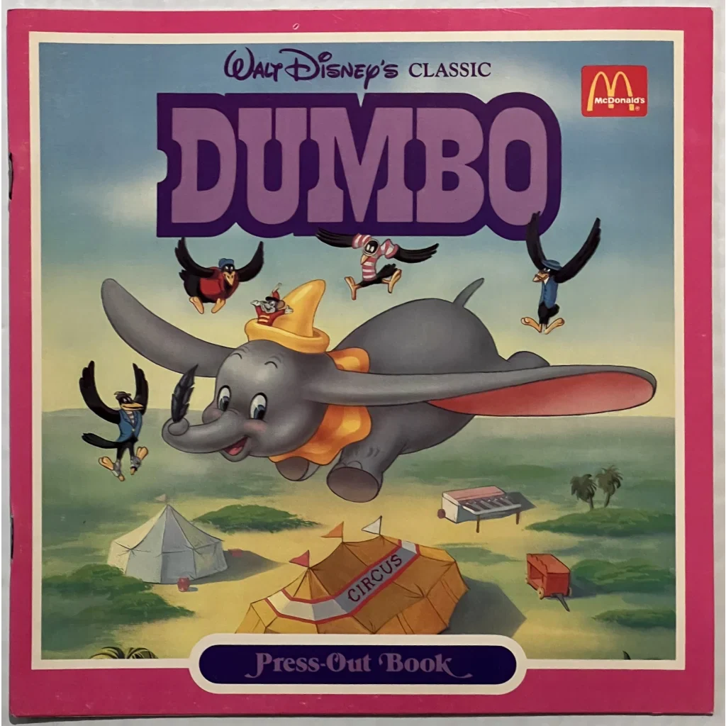 Vintage Walt Disney Dumbo Press Book Antique Gift from 1987