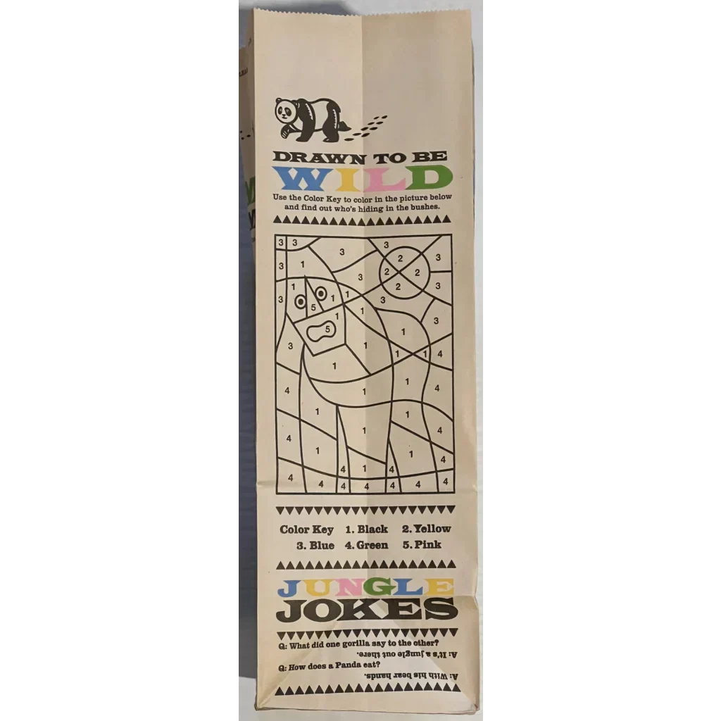 Rare Vintage 1990s McDonald's Happy Meal Bag with Wild Animals