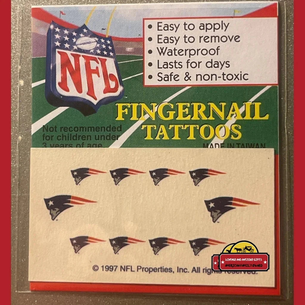 Show Your Patriots Pride with 1997 NFL Fingernail Tattoos
