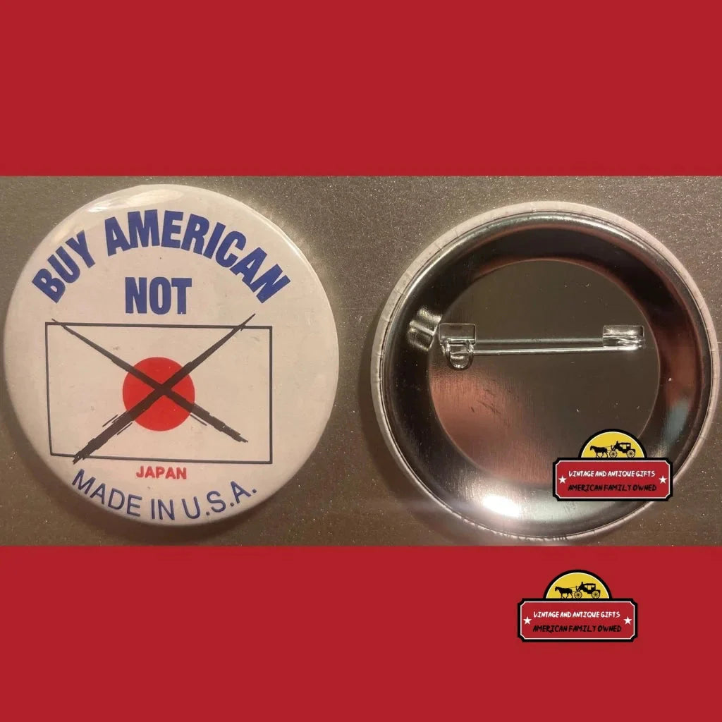 Rare 1960s Buy American Vintage Pin Captures MacArthur Era Debate