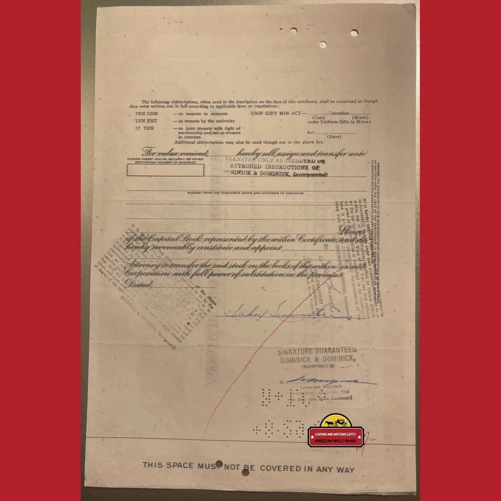 Rare 1960s Pan American Sulphur Stock Certificate from Delaware