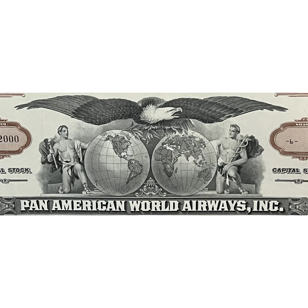 Rare Pan Am Airways Stock Certificate from Golden Age of Flight