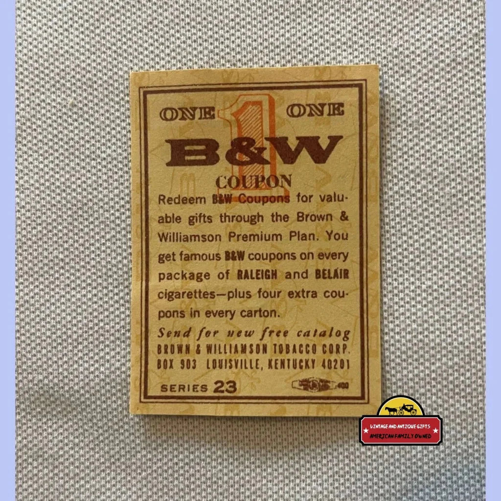 Rare 60s 70s Raleigh Tobacco Coupons Brown and Williamson Collectible