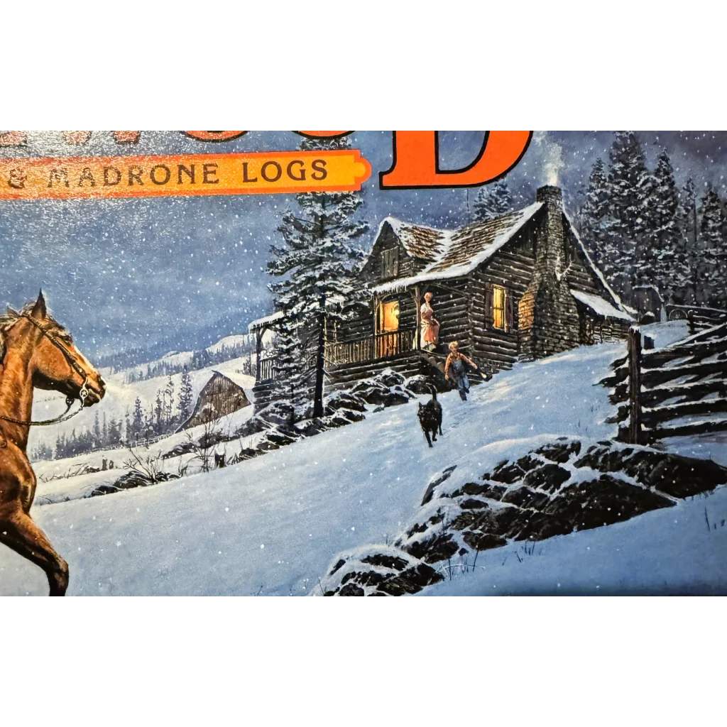 Vintage Cowboy Firewood Label Brings Winter Nostalgia to Life