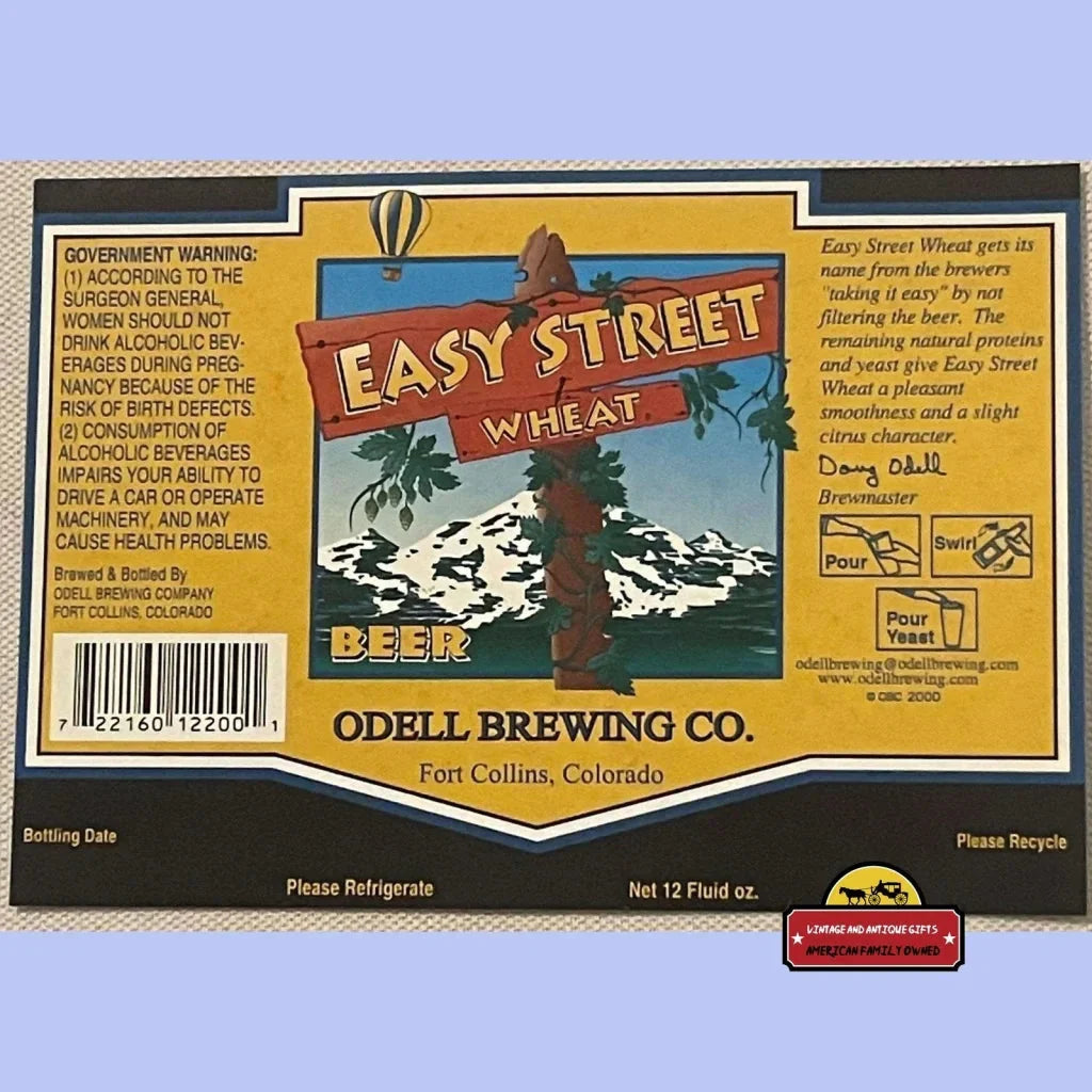 Rare Odell Easy Street Wheat Beer Label Collectible