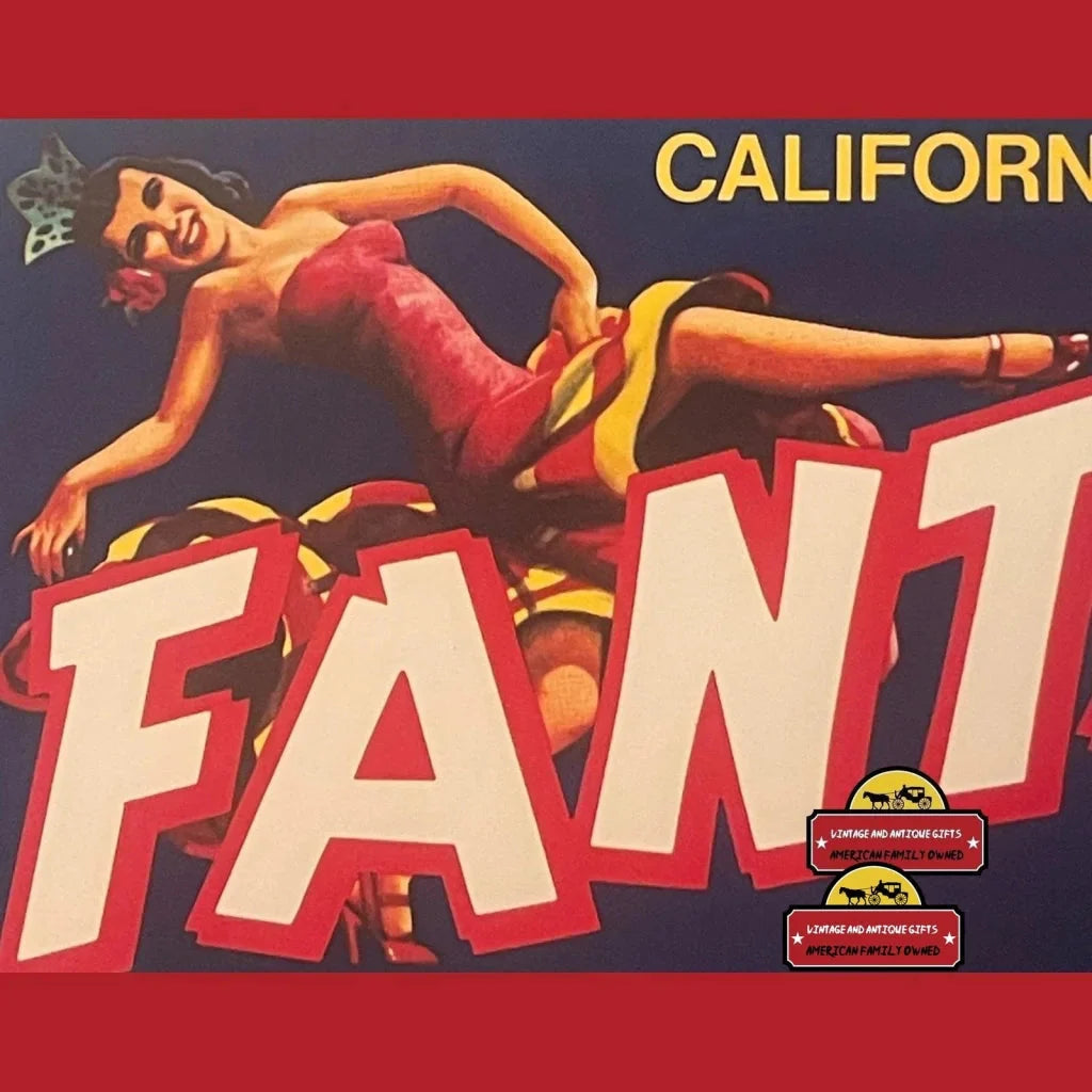 Rare 1980s Fantasia Crate Label Showcases Enchanting Dancer