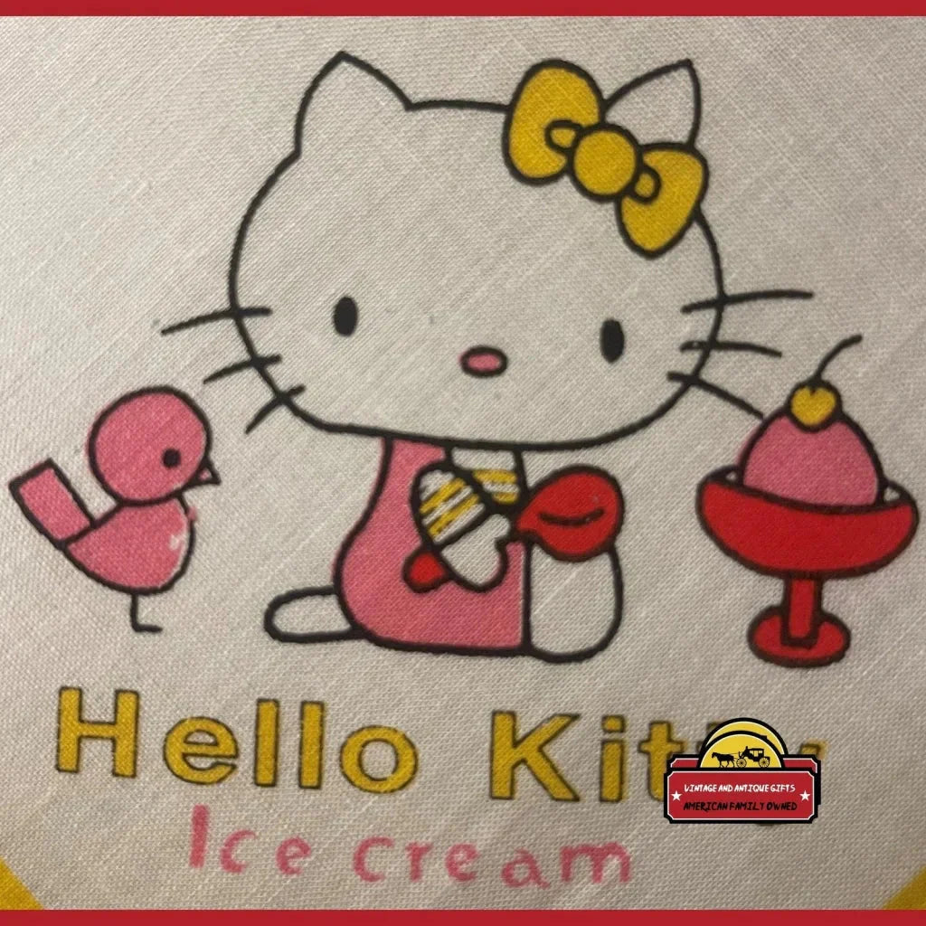 Rare 1980s Hello Kitty Cotton Cloth Napkin Handkerchief Treasure