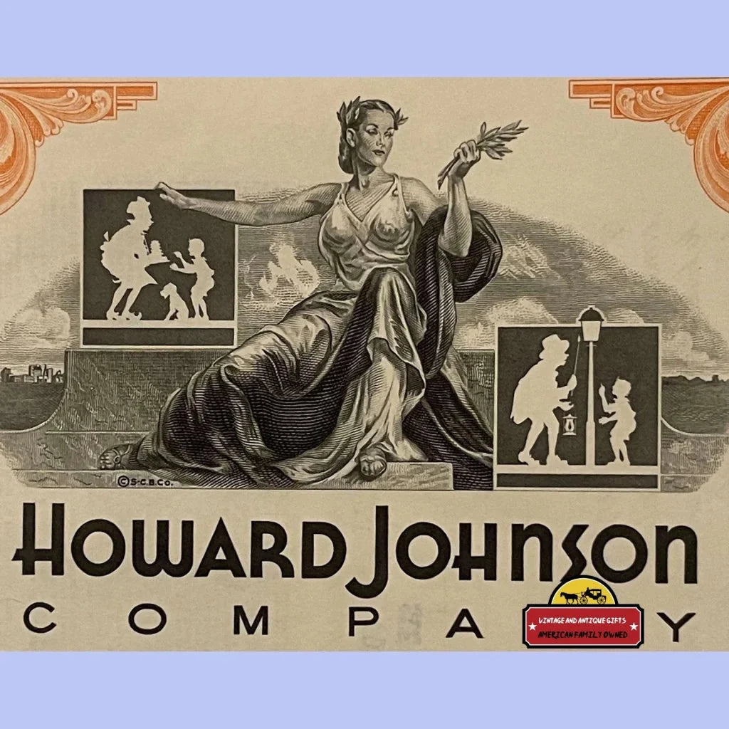 Rare 1960s Howard Johnson HoJo Stock Certificate Collectible
