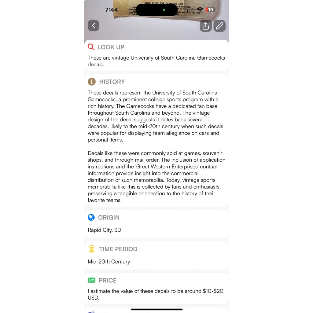 Vintage South Carolina Gamecocks Decal Brings 1960s Spirit to Life