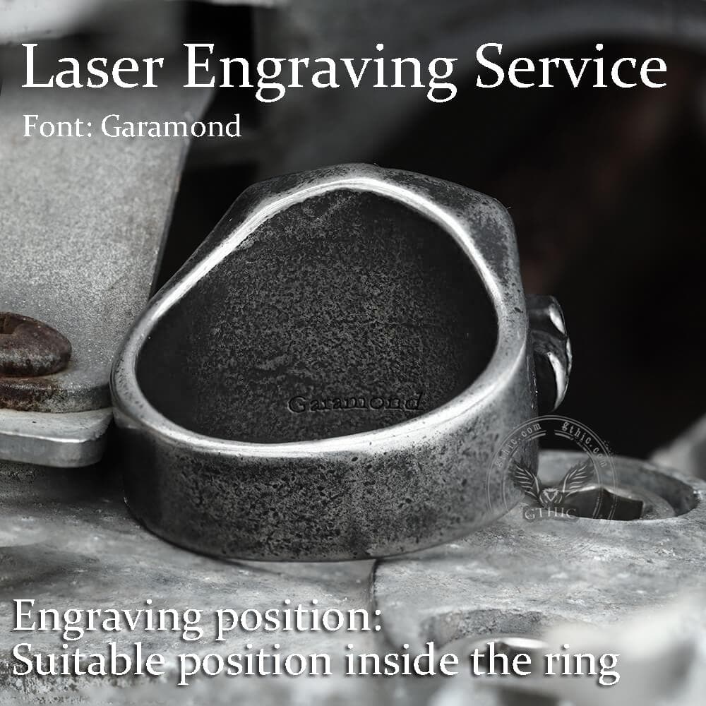 Vintage 13 Stainless Steel Skull Ring