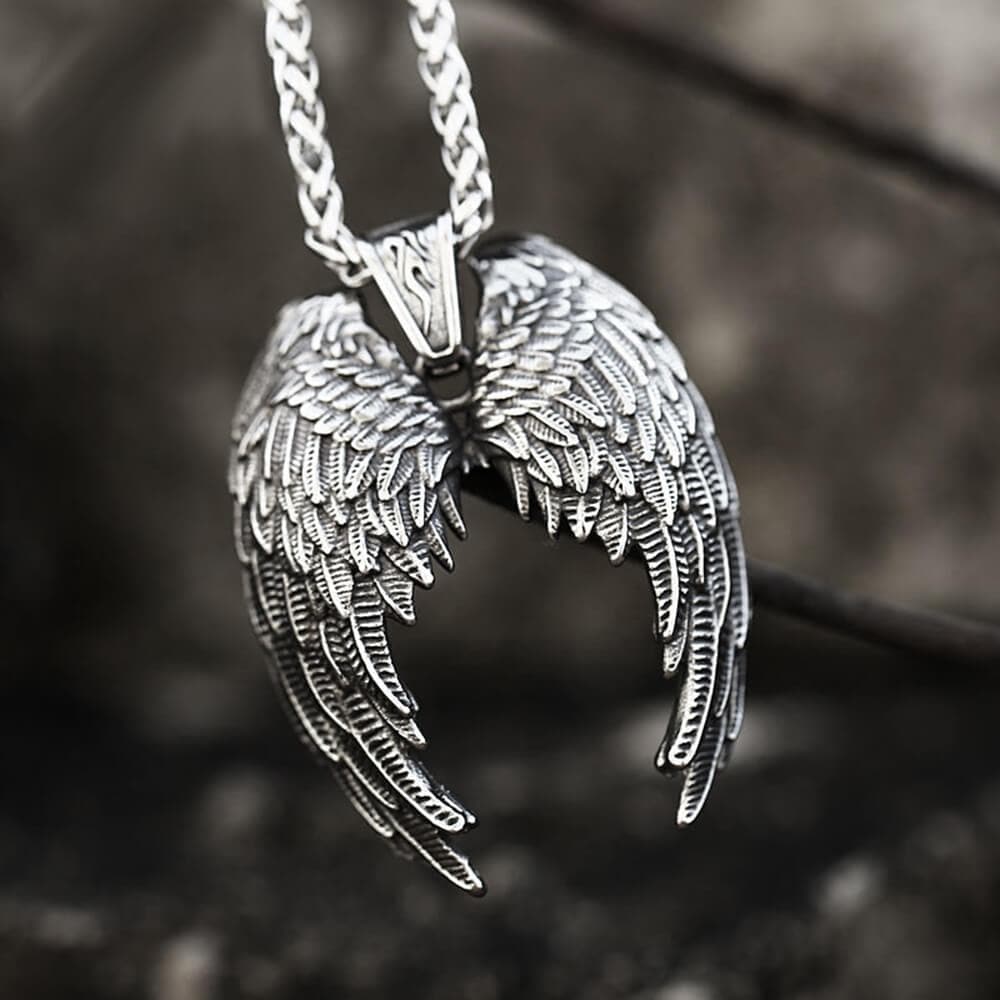 Vintage Angel Wings Stainless Steel Pendant