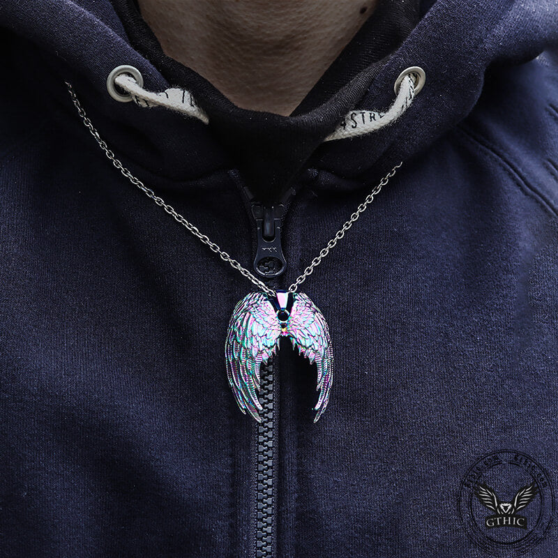 Vintage Angel Wings Stainless Steel Pendant