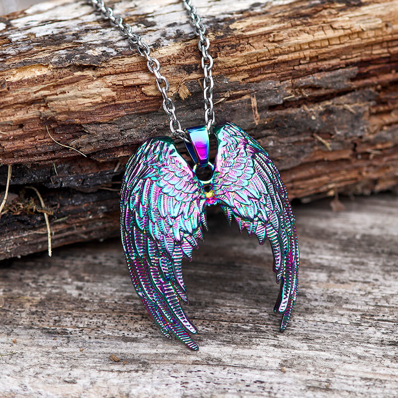 Vintage Angel Wings Stainless Steel Pendant