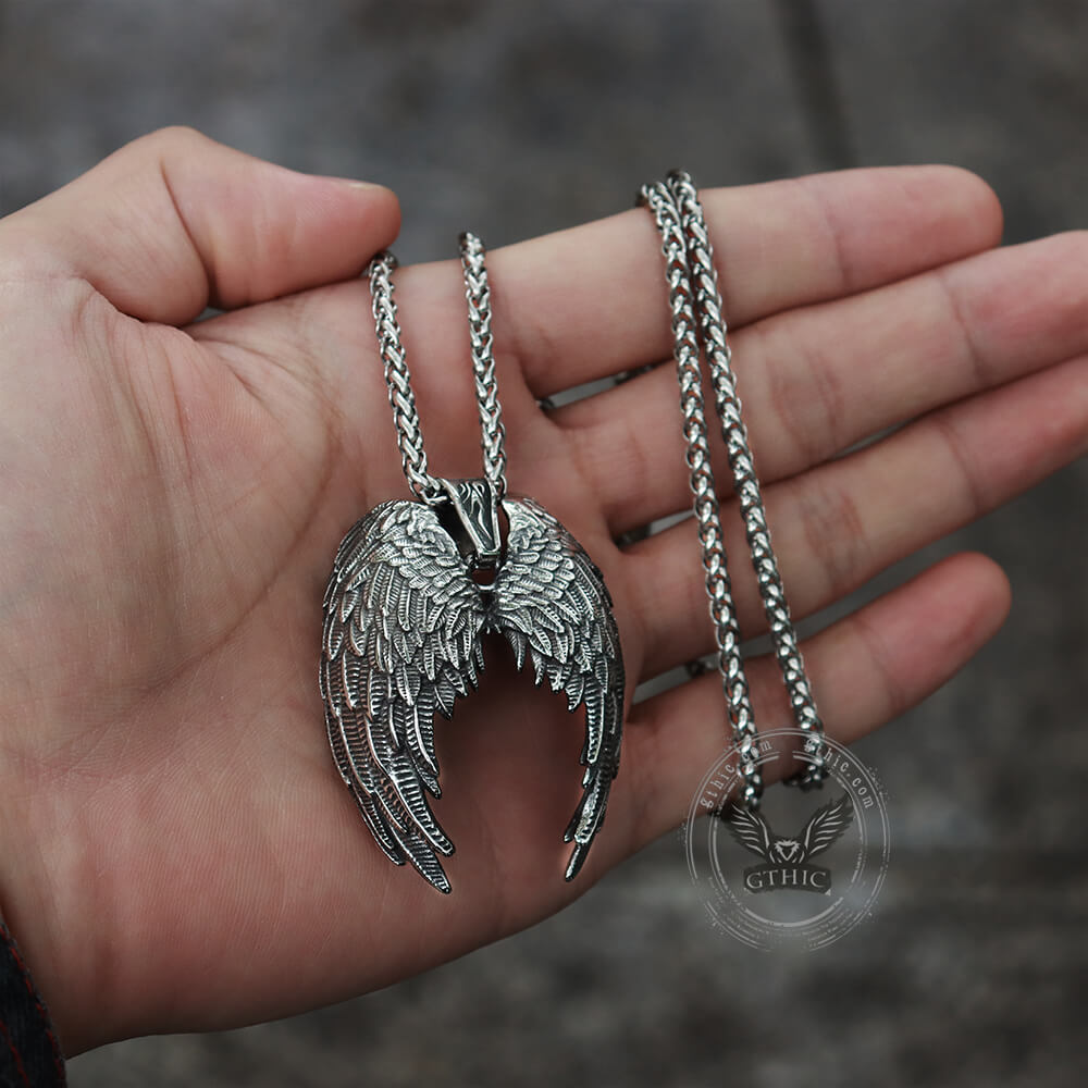 Vintage Angel Wings Stainless Steel Pendant