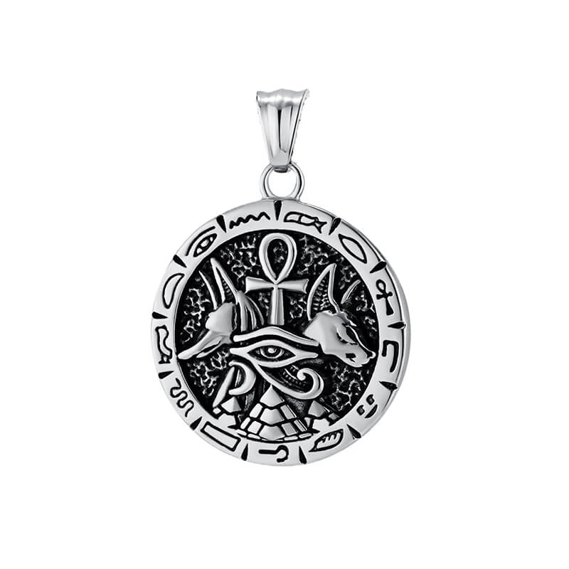 Vintage Anubis Ankh Cross Stainless Steel Pendant