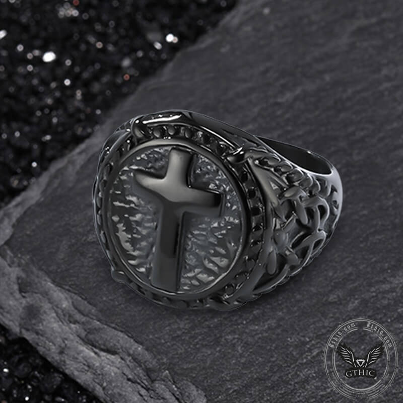 Vintage Cross Knot Stainless Steel Ring