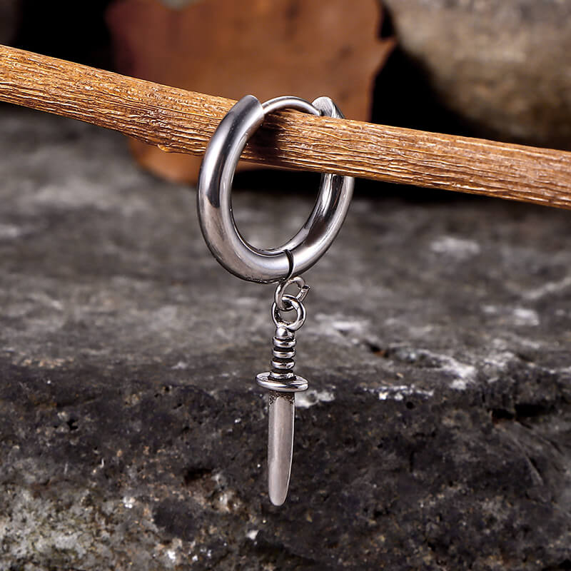 Vintage Dagger Design Stainless Steel Earrings