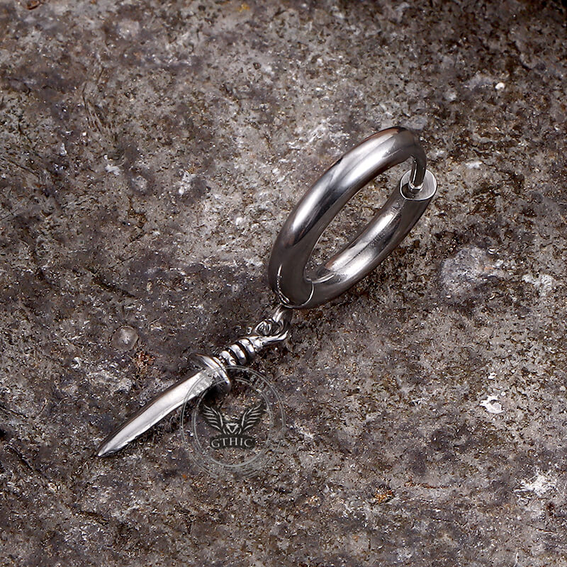 Vintage Dagger Design Stainless Steel Earrings