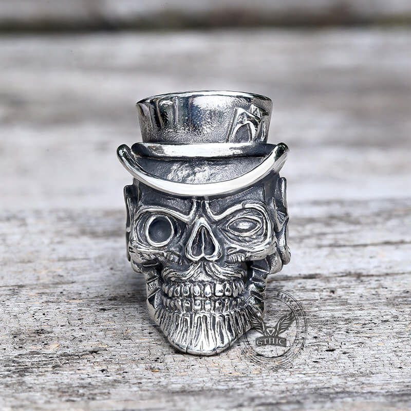 Vintage Gentleman Skull Stainless Steel Ring