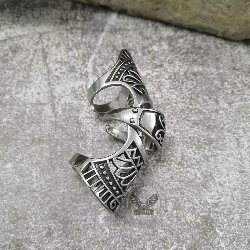 Vintage Hollow Pattern Stainless Steel Knuckle Ring
