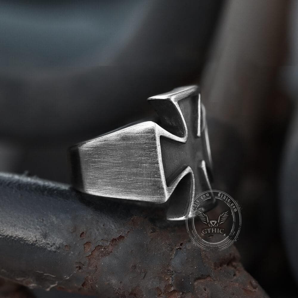 Vintage Iron Cross Stainless Steel Ring