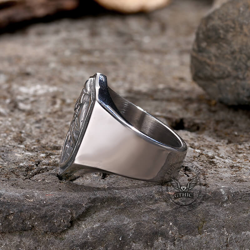 Vintage Knights Templar Crusade Stainless Steel Ring