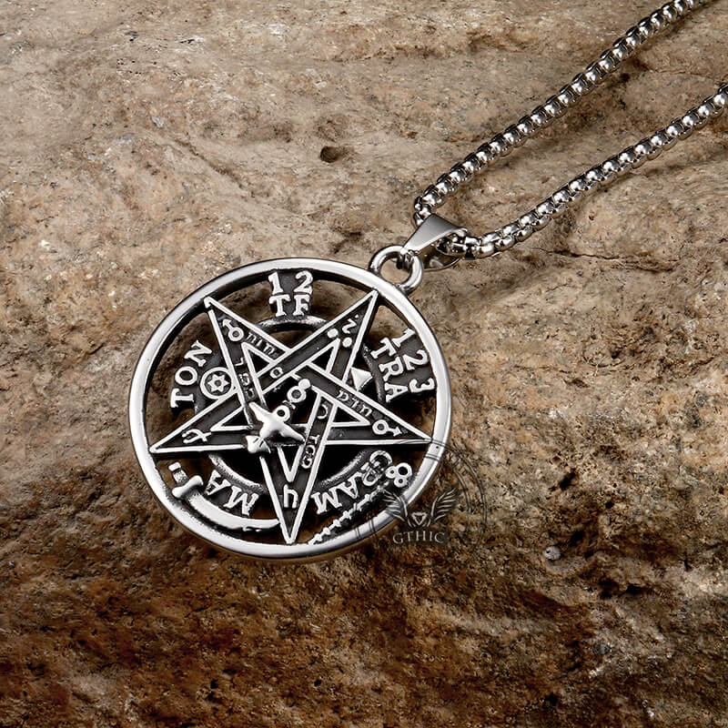 Vintage Solomon Pentagram Stainless Steel Pendant