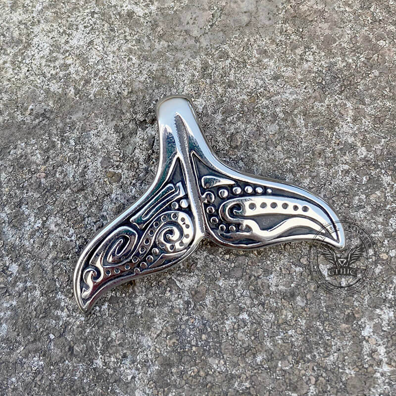 Vintage Whale Tail Stainless Steel Pendant