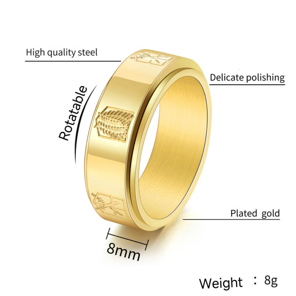 Anillo giratorio de acero inoxidable Wings of Liberty