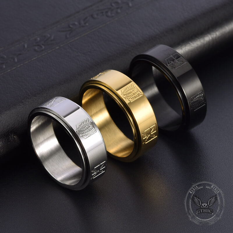 Anillo giratorio de acero inoxidable Wings of Liberty