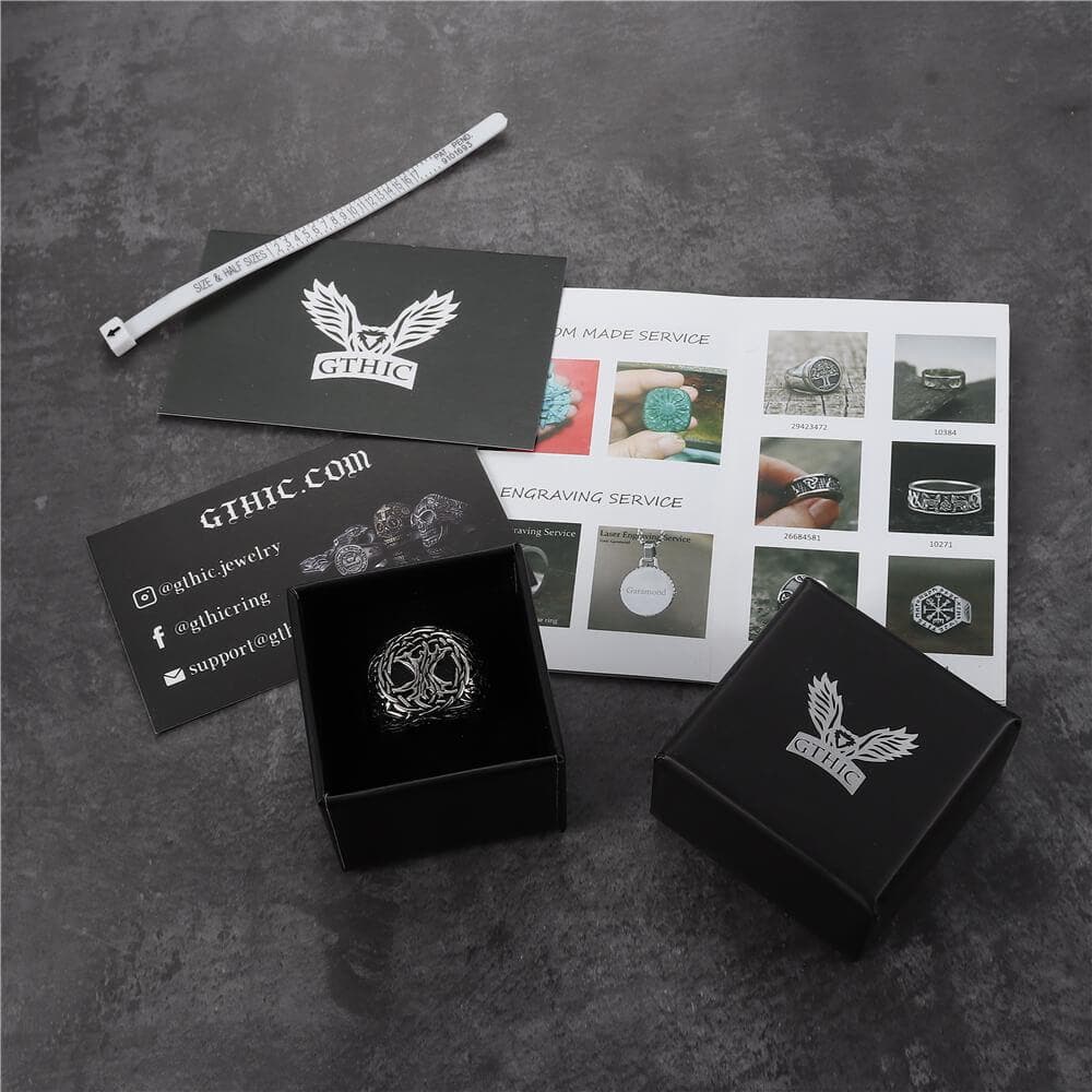 Anillo vikingo de acero inoxidable 316L de Yggdrasil