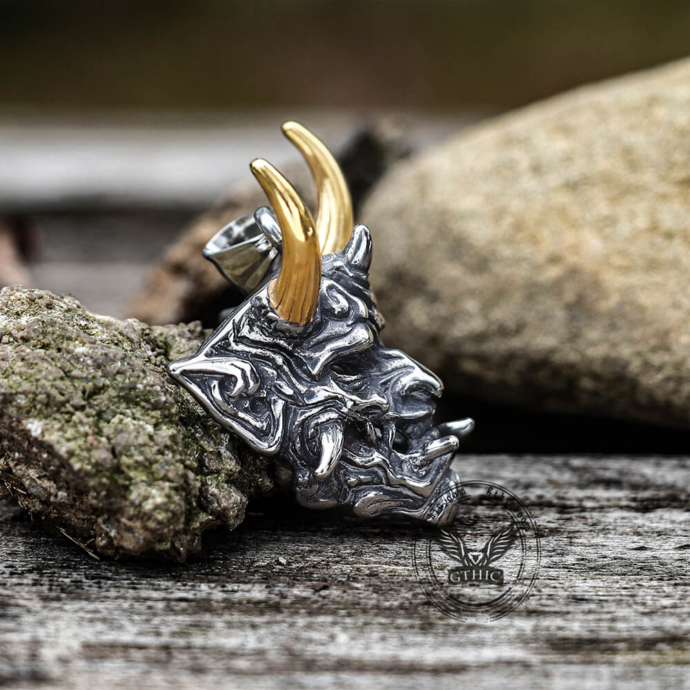 Colgante de acero inoxidable Yokai Oni