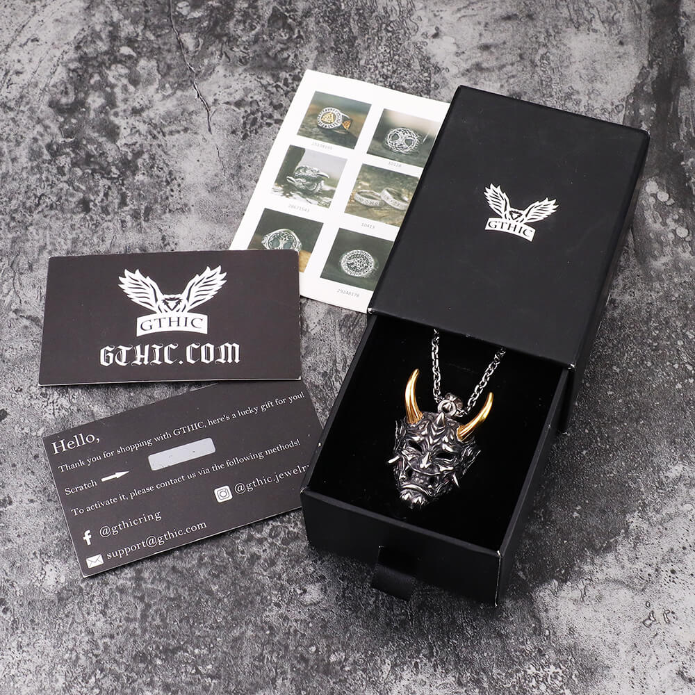 Colgante de acero inoxidable Yokai Oni