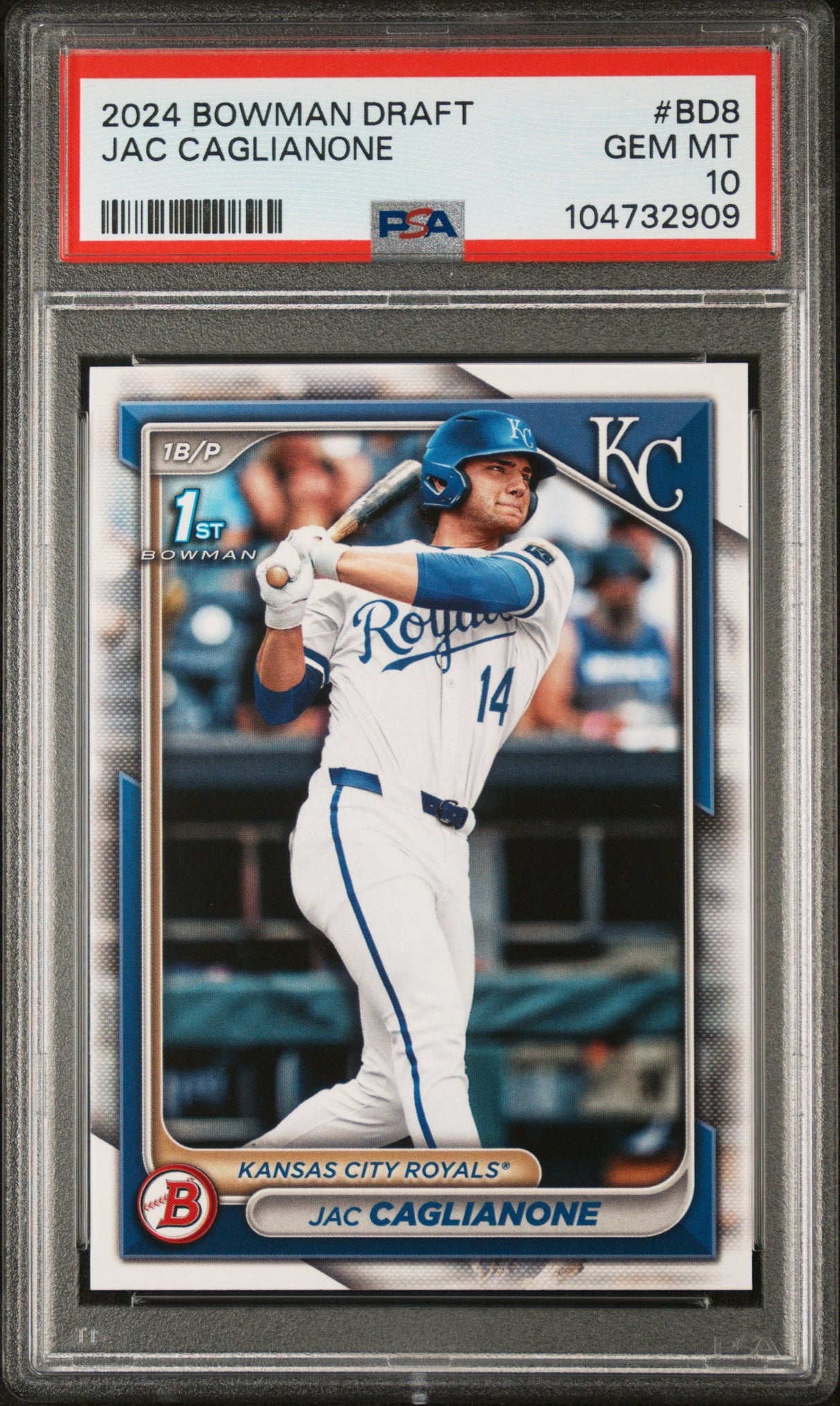 Graded 2024 Topps Bowman Draft Jac Caglianone #BD8 Rookie RC Baseball Card PSA 10 Gem Mint