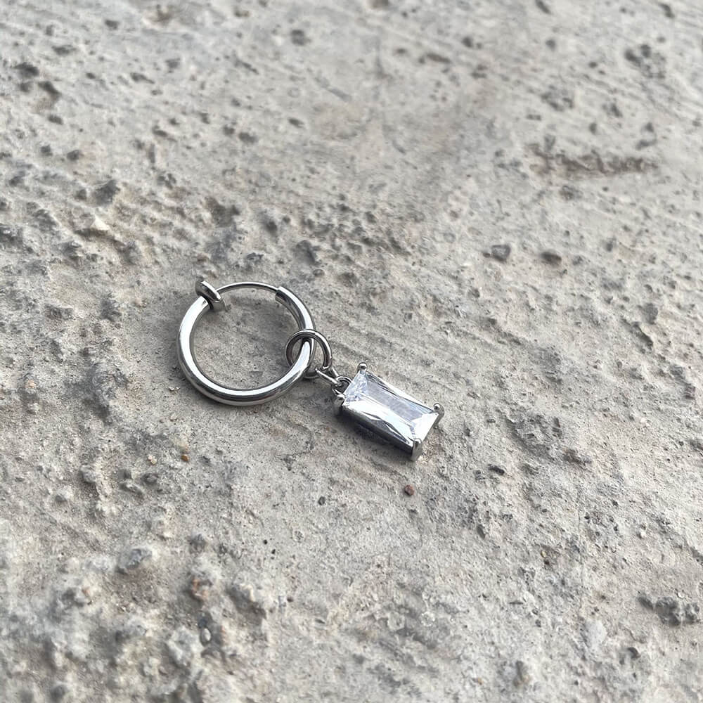 Pendientes colgantes de acero inoxidable con cruz de circonita