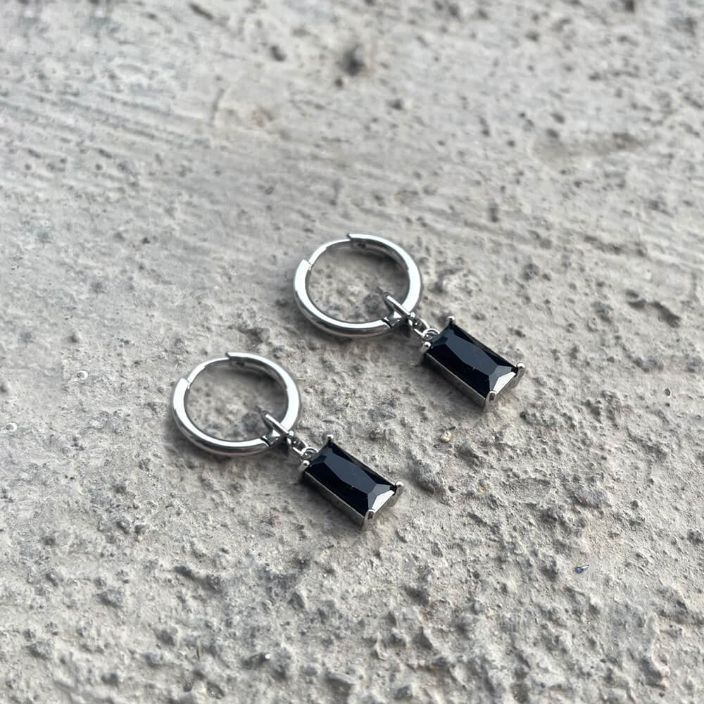 Pendientes colgantes de acero inoxidable con cruz de circonita