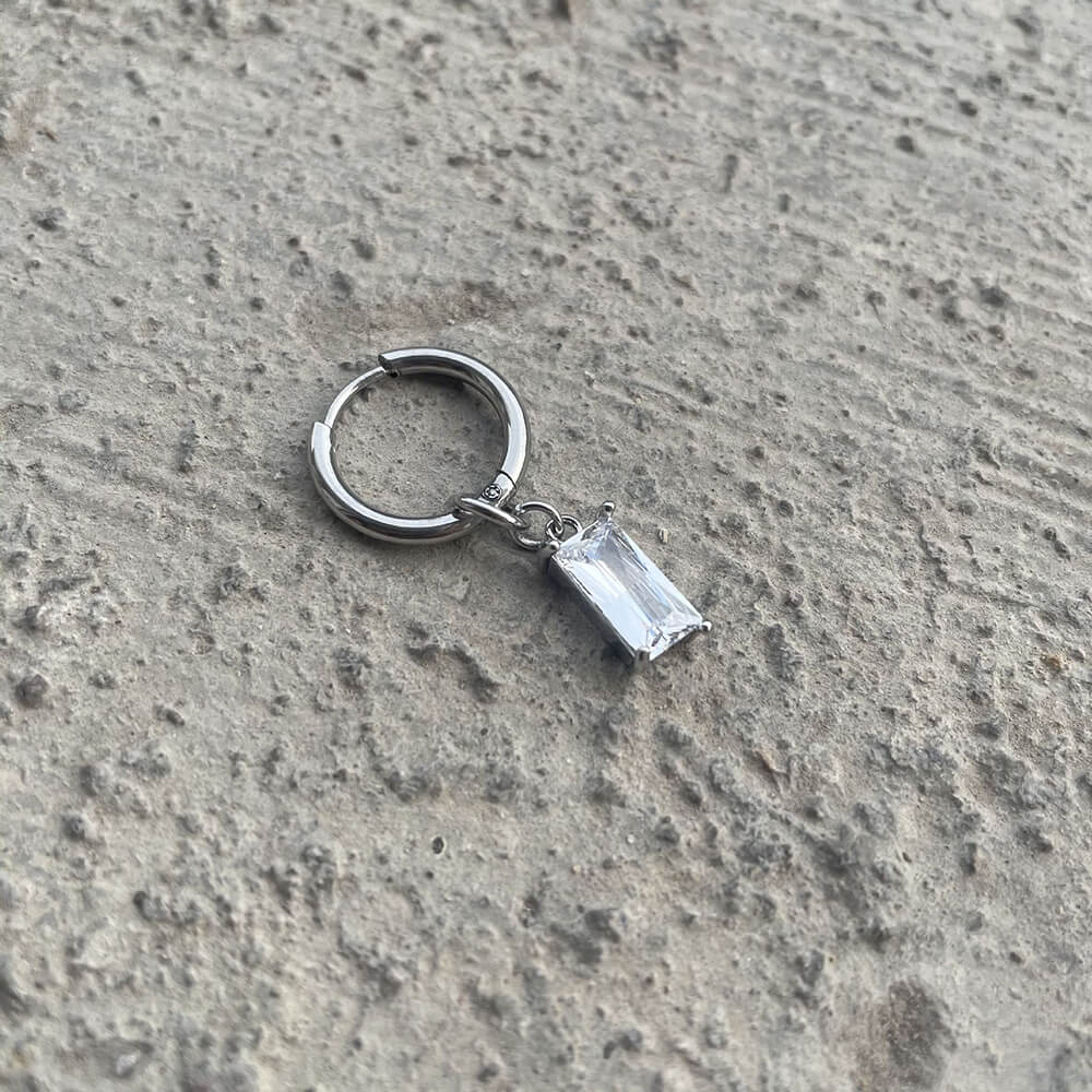 Pendientes colgantes de acero inoxidable con cruz de circonita