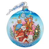 Adorno de vidrio con entrega especial de G. DeBrekht - Decoración navideña de Papá Noel y muñeco de nieve - 73361