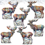 Iconic Caribou of Alaska Decorative Wooden Clip-on Ornaments Set of 6 by G. Debrekht - Wildlife Decor - 8090111C-S6