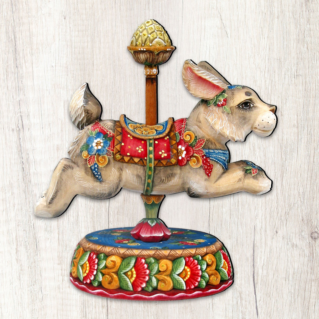 Carousel Bunny Easter Holiday Door Decor by G. DeBrekht - Carousel Holiday Decor - 8114042H